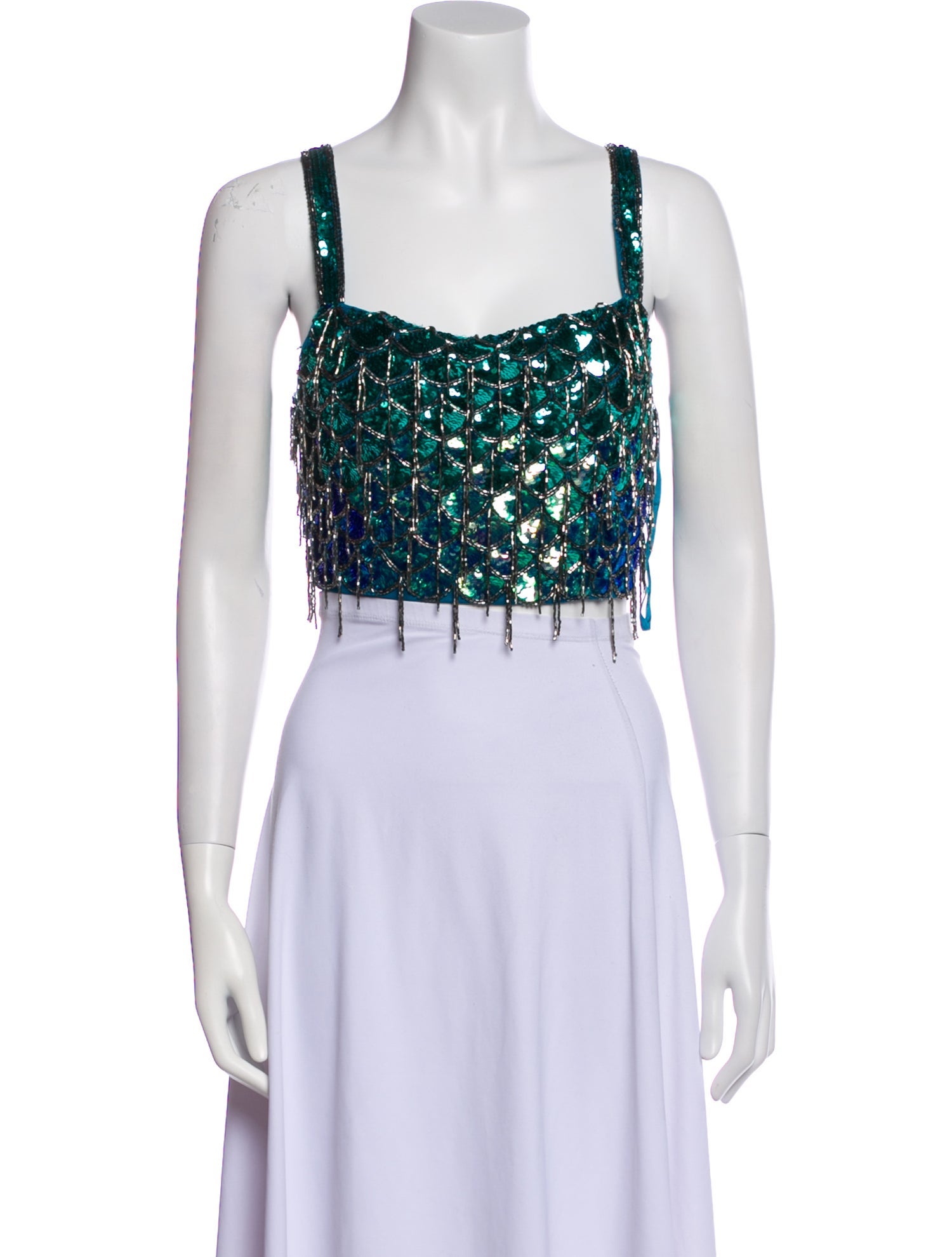 Karen Millen Lace Pattern Square Neckline Crop Top