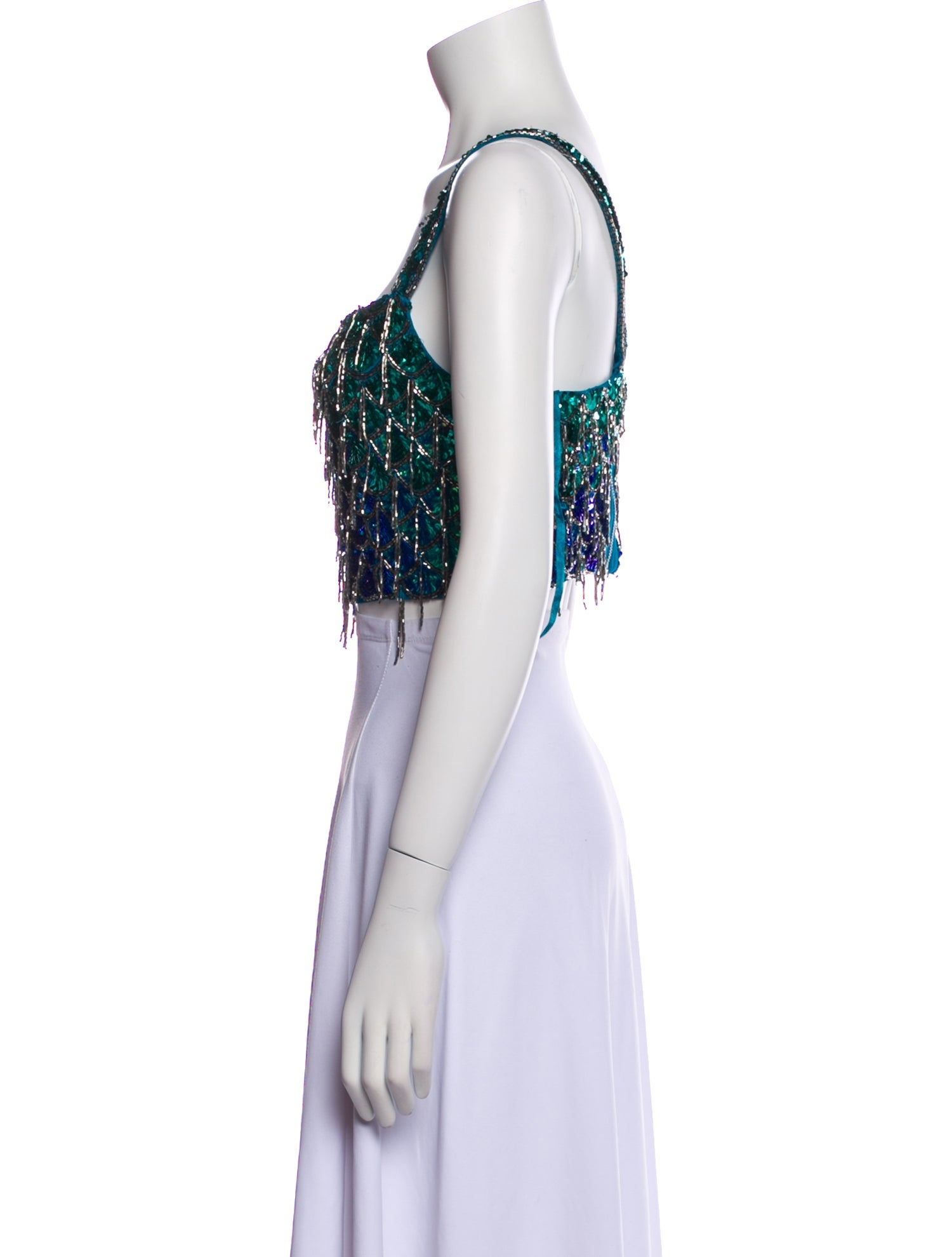 Karen Millen Lace Pattern Square Neckline Crop Top