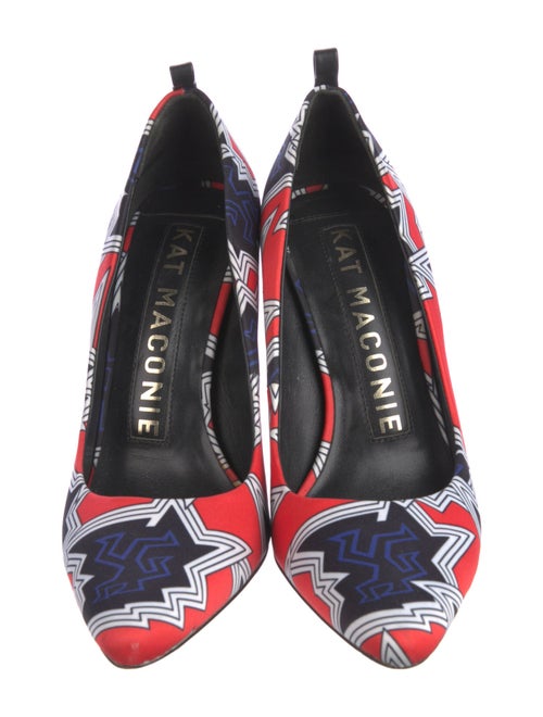 Kat Maconie Satin Printed Slingback Pumps