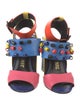 Kat Maconie Leather Colorblock Pattern Sandals
