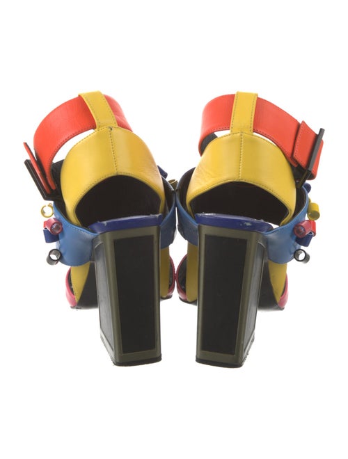 Kat Maconie Leather Colorblock Pattern Sandals