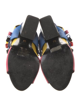 Kat Maconie Leather Colorblock Pattern Sandals