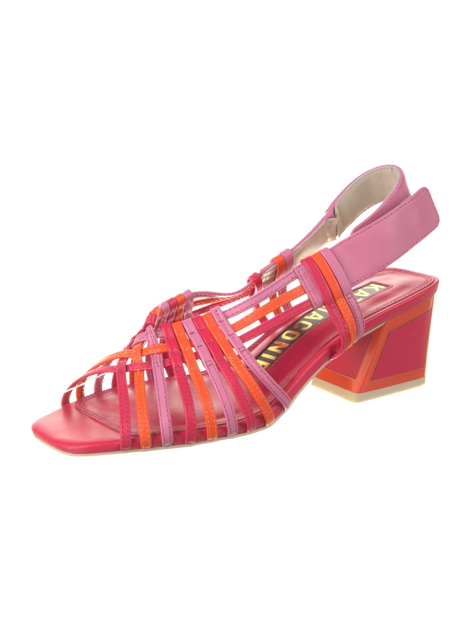 Kat Maconie Leather Printed Slingback Sandals