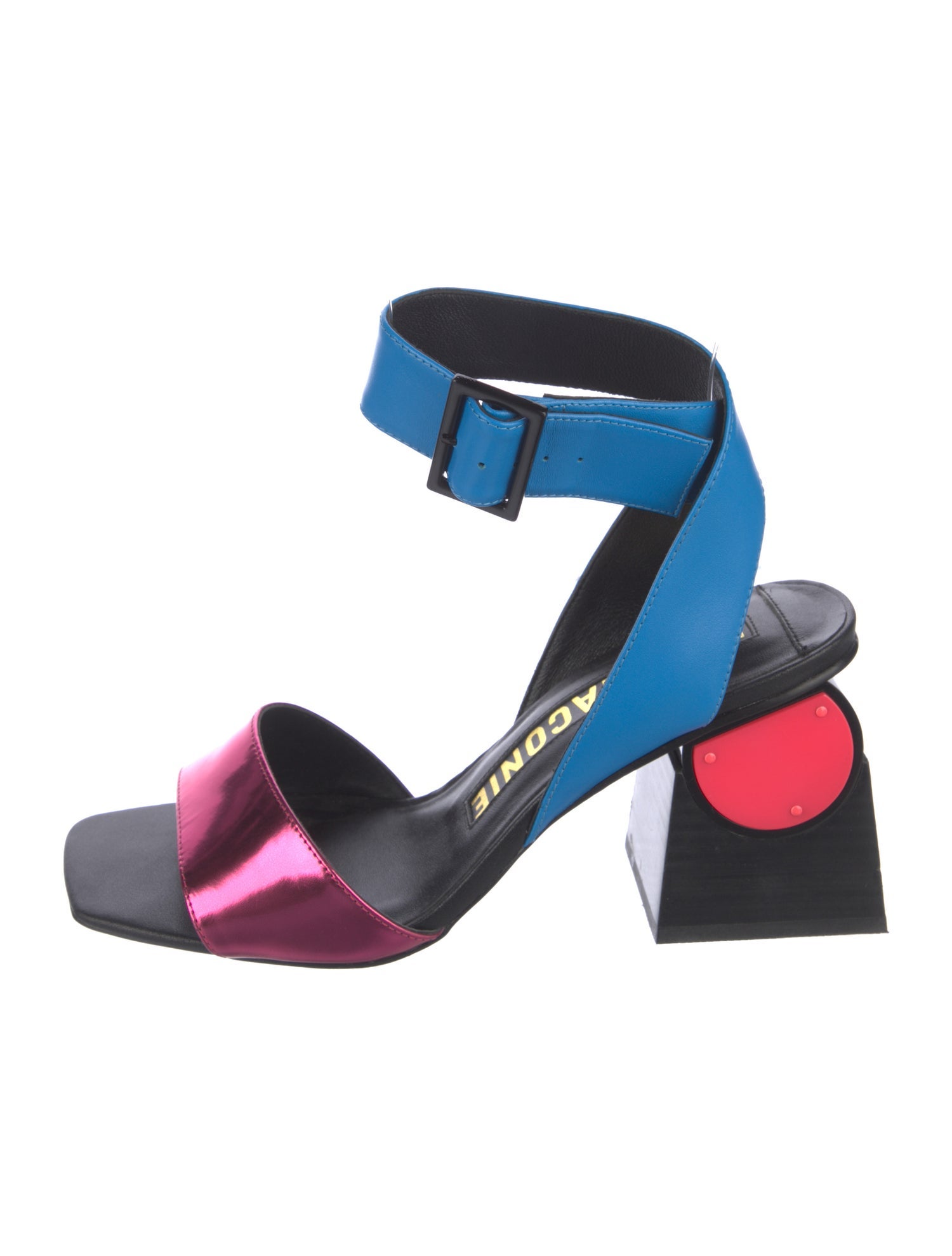 Kat Maconie Leather Colorblock Pattern Sandals