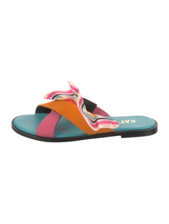 Kat Maconie Leather Printed Slides