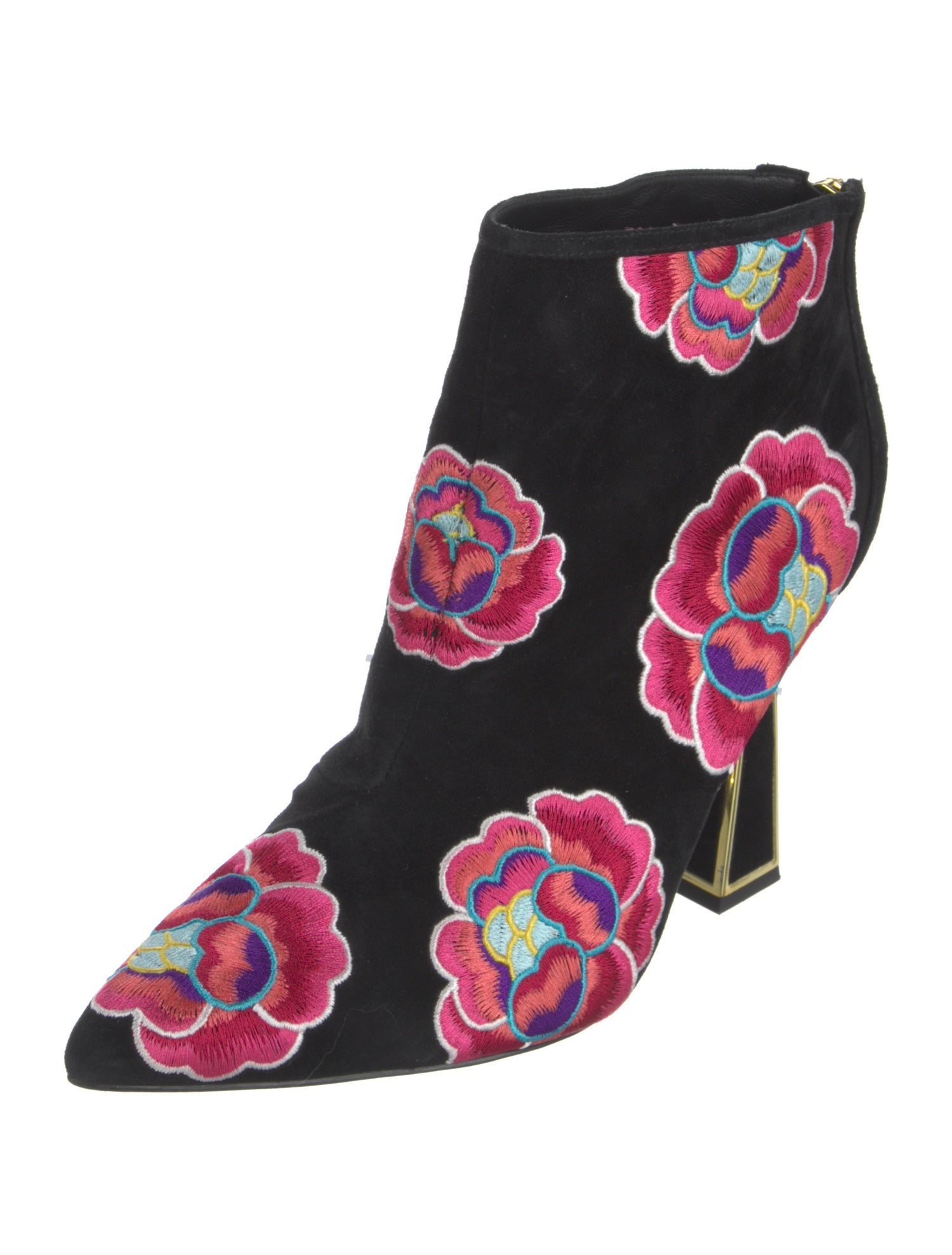 Kat Maconie Suede Floral Print Boots