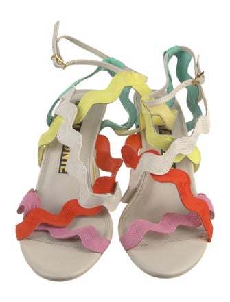 Kat Maconie Leather Colorblock Pattern Sandals