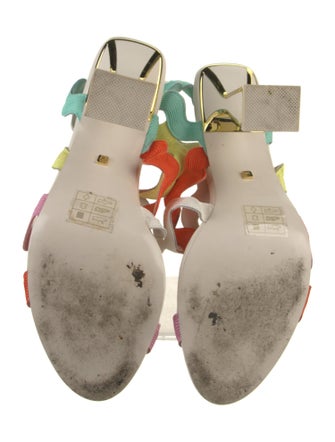 Kat Maconie Leather Colorblock Pattern Sandals