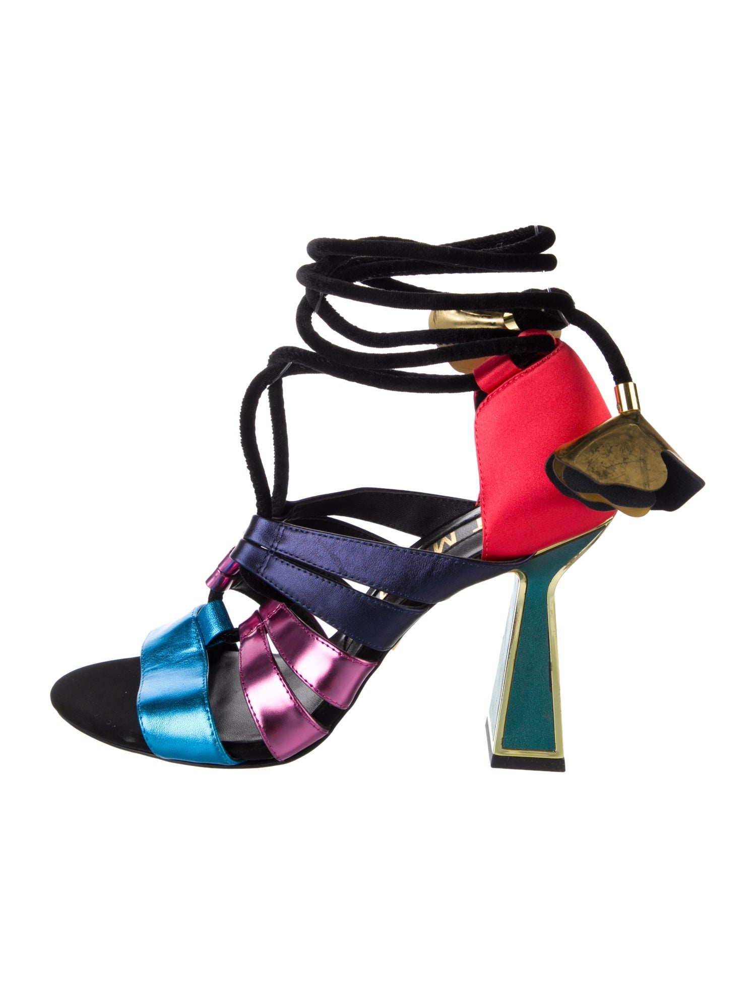 Kat Maconie Satin Animal Print T-Strap Pumps