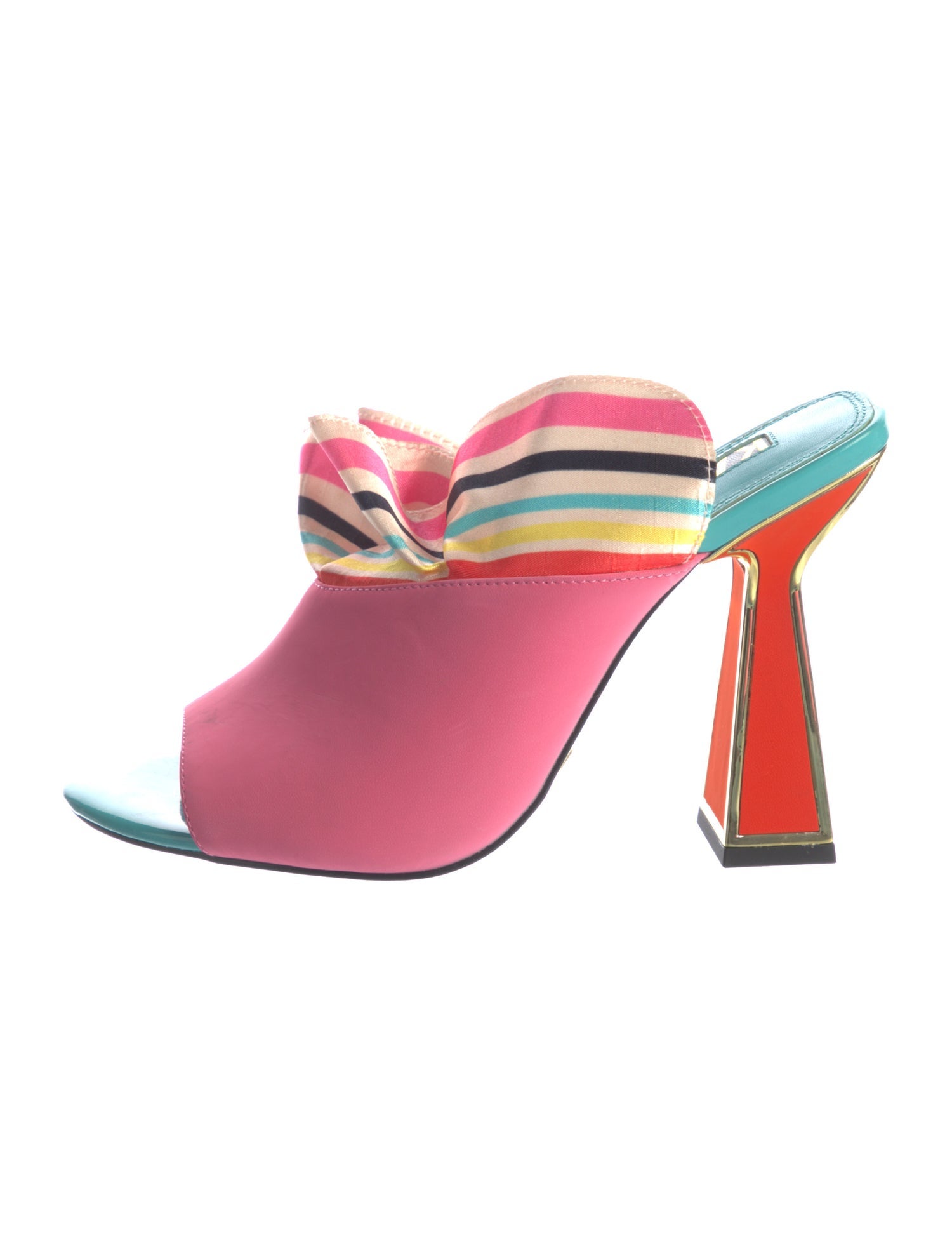 Kat Maconie Leather Striped Slides