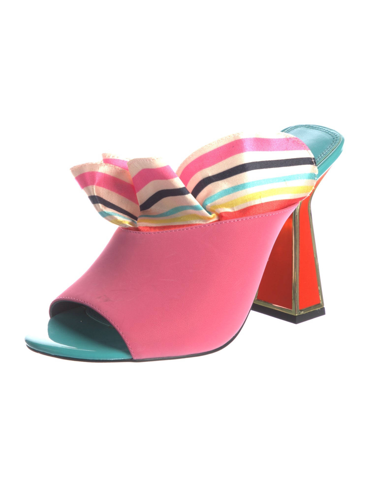 Kat Maconie Leather Striped Slides