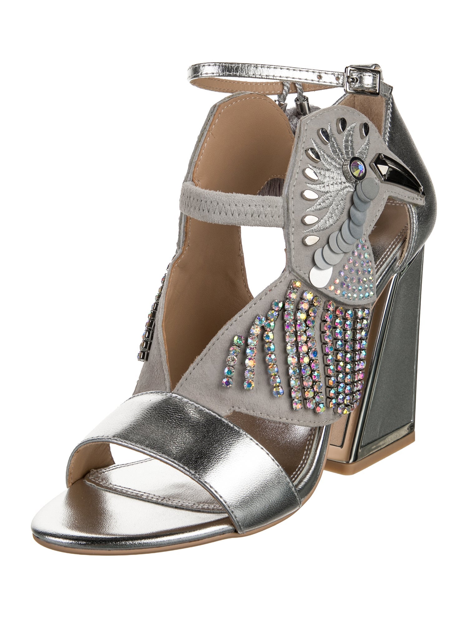 Kat Maconie Leather Crystal Embellishments Gladiator Sandals