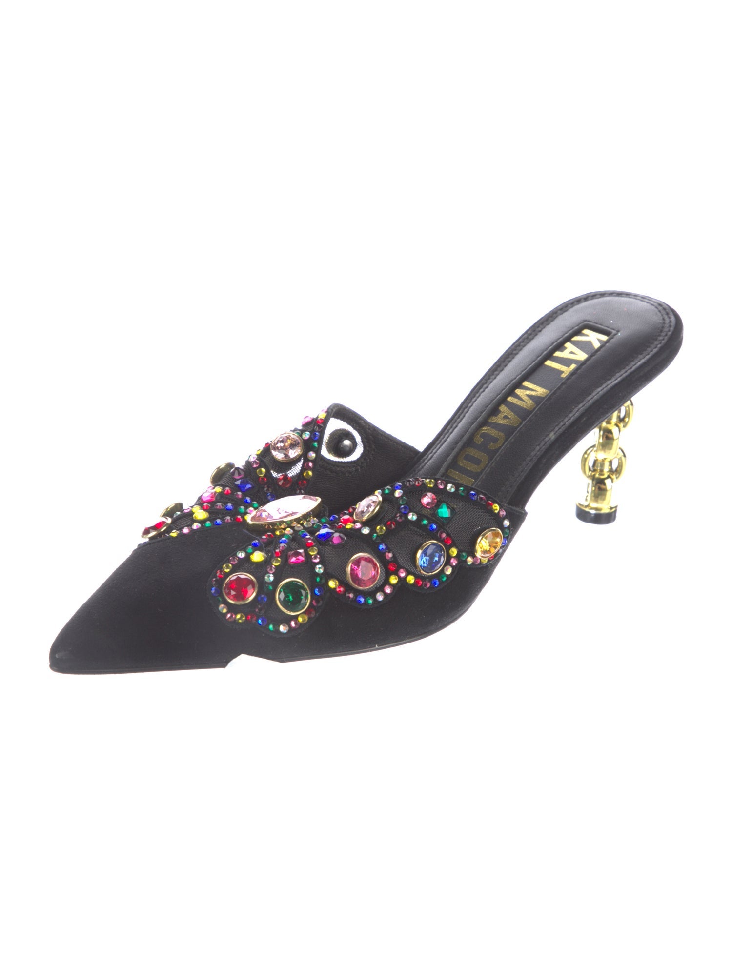 Kat Maconie Suede Crystal Embellishments Mules