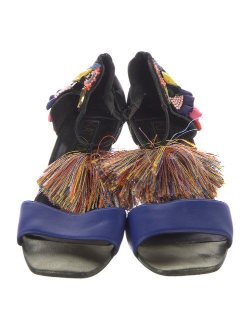 Kat Maconie Leather Printed Slingback Sandals