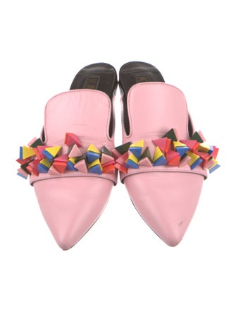 Kat Maconie Leather Beaded Accents Mules