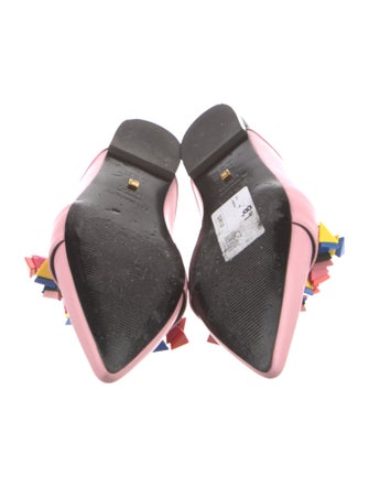 Kat Maconie Leather Beaded Accents Mules