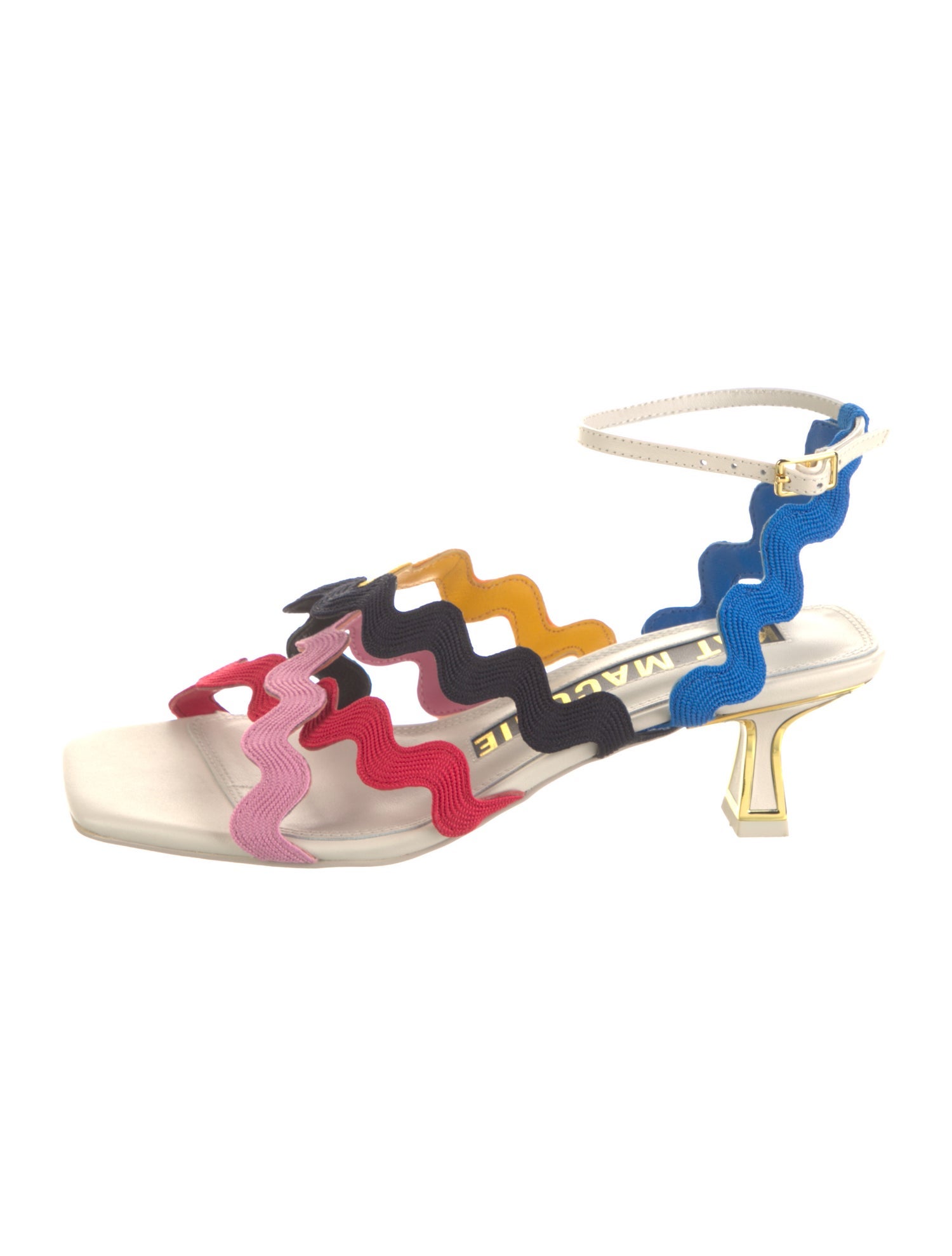 Kat Maconie Leather Colorblock Pattern Gladiator Sandals