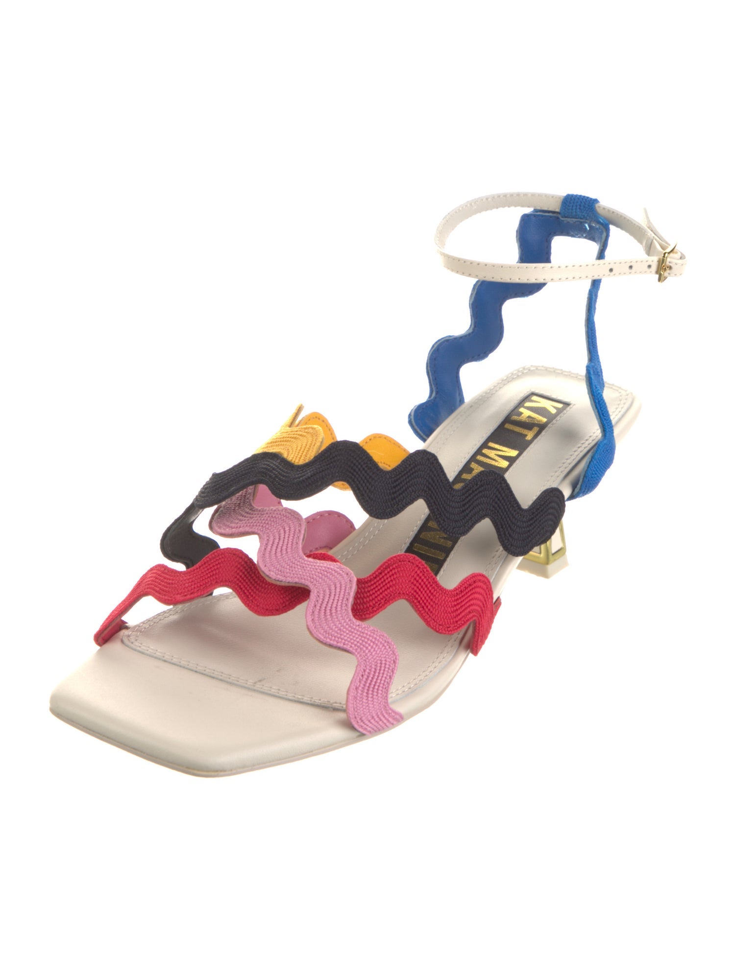 Kat Maconie Leather Colorblock Pattern Gladiator Sandals