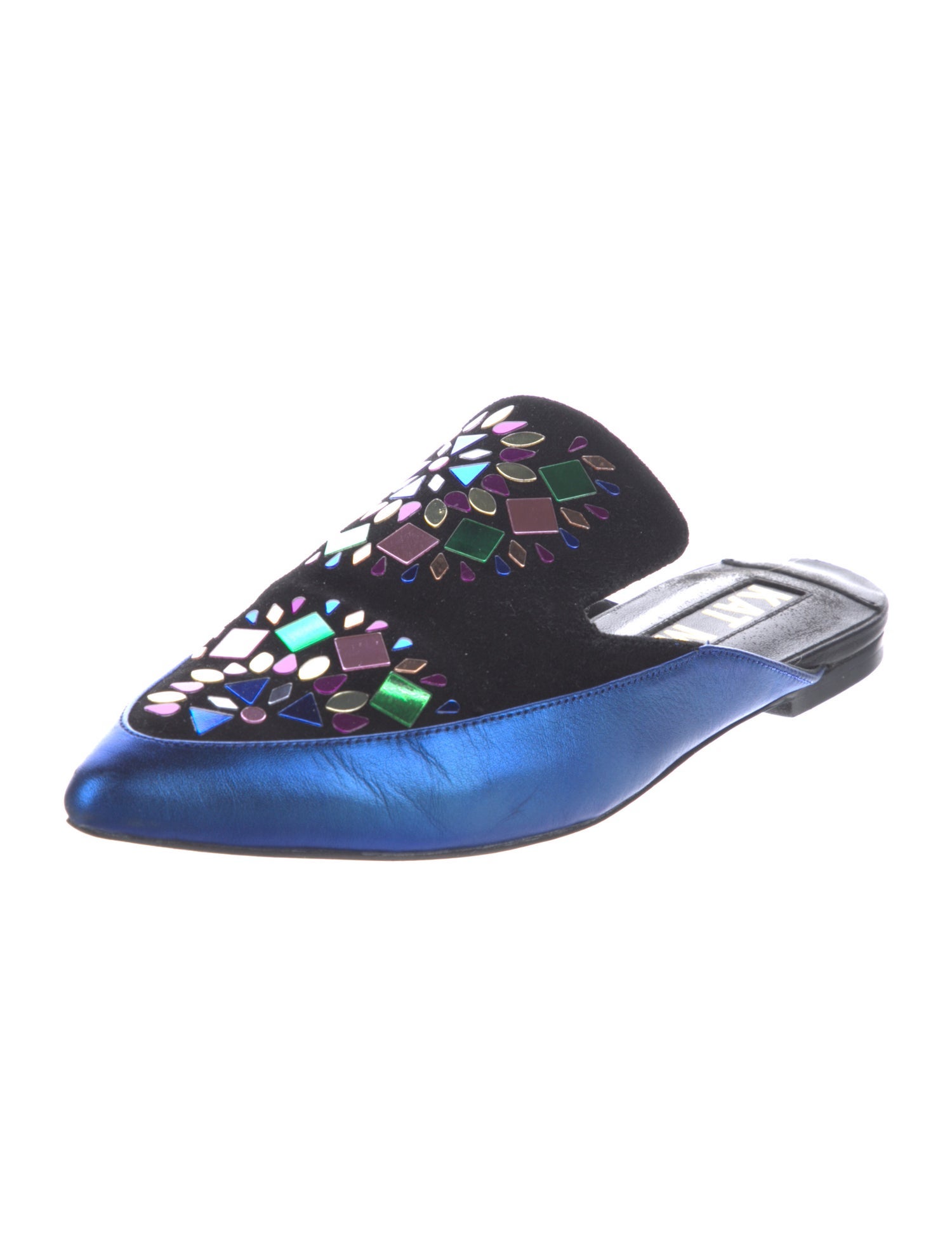 Kat Maconie Leather Colorblock Pattern Mules