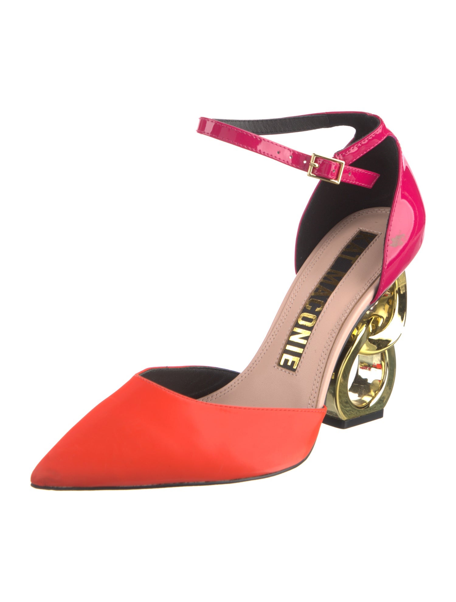 Kat Maconie Patent Leather Colorblock Pattern D'Orsay Pumps