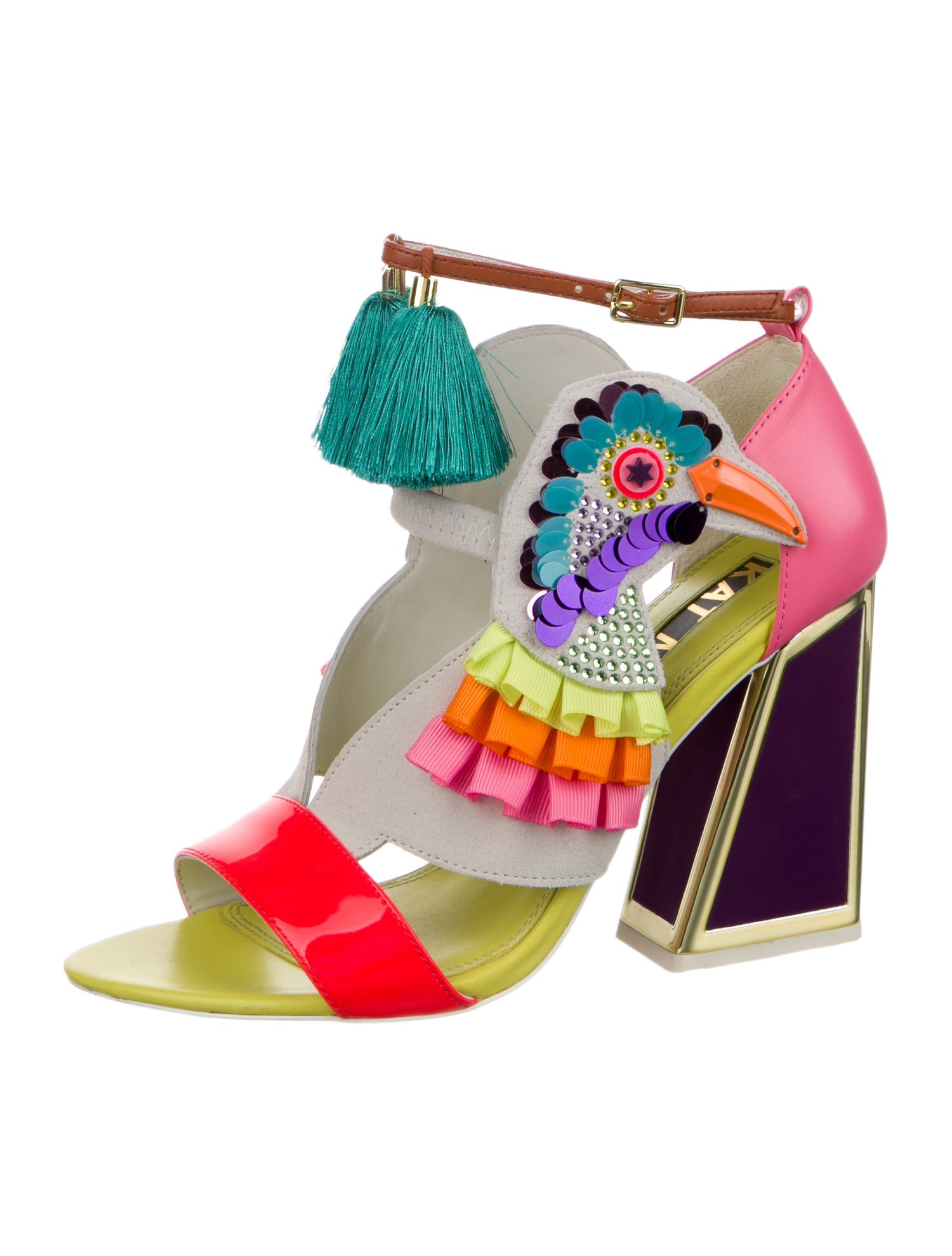 Kat Maconie Leather Tassel Accents Sandals