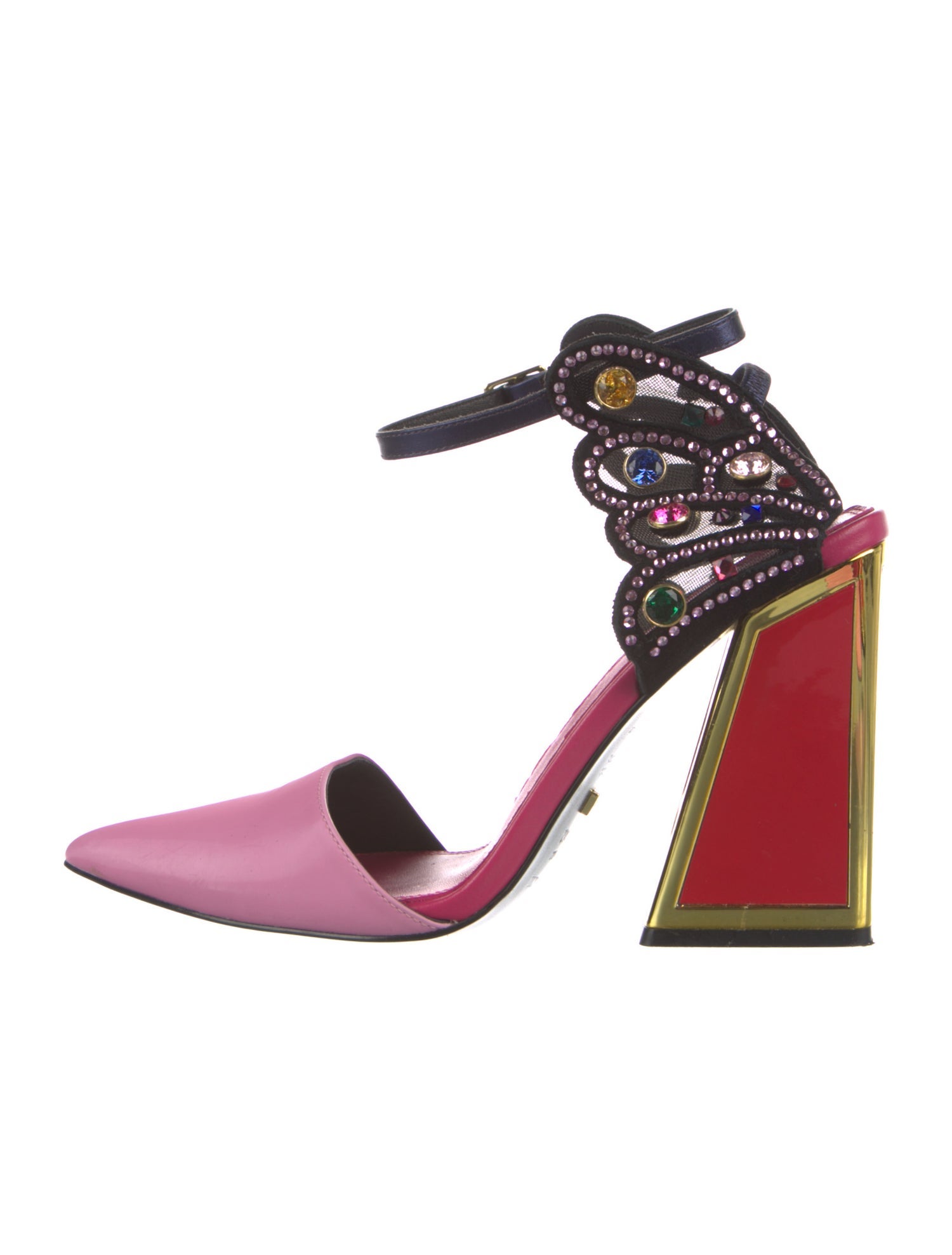 Kat Maconie Patent Leather Colorblock Pattern D'Orsay Pumps