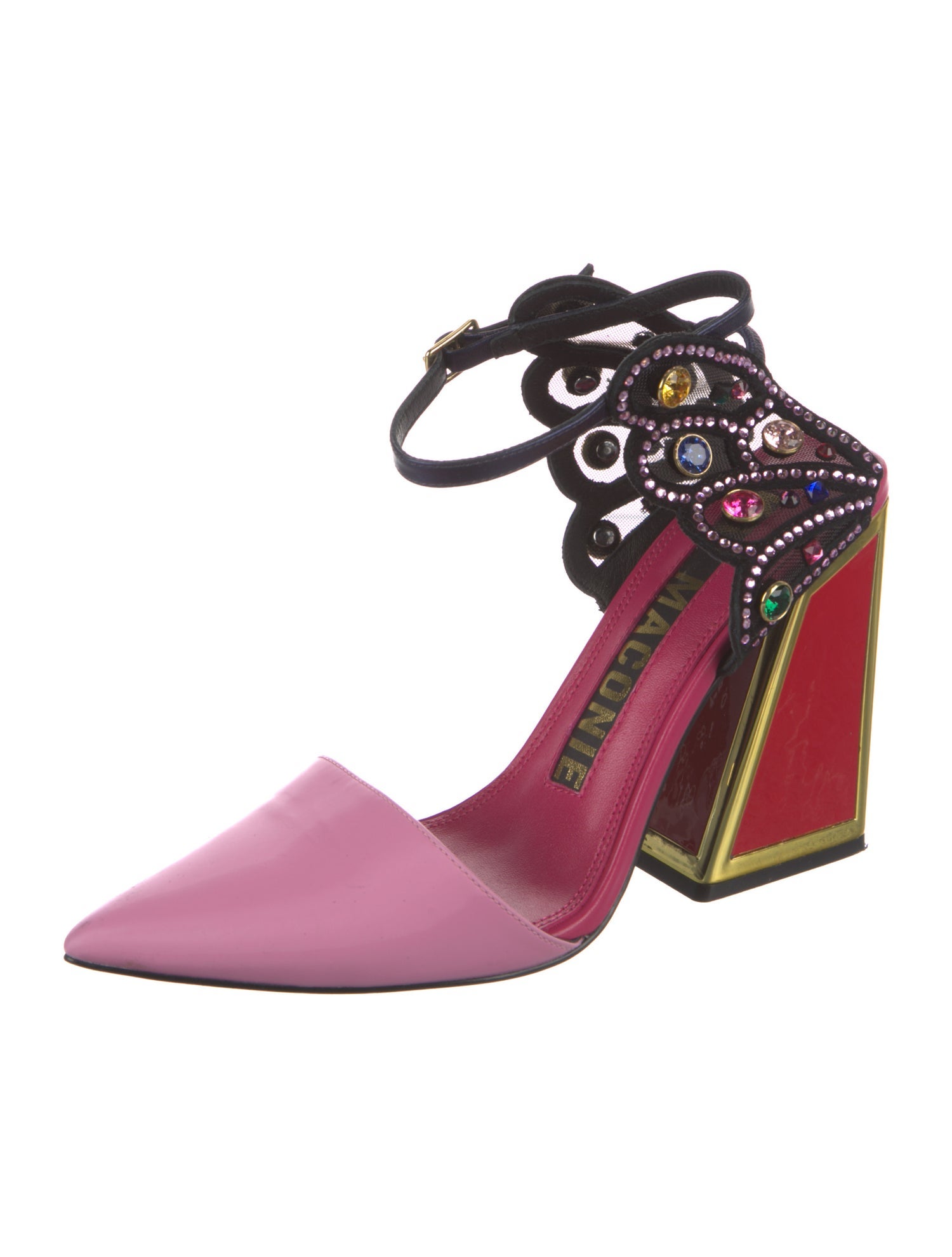 Kat Maconie Patent Leather Colorblock Pattern D'Orsay Pumps