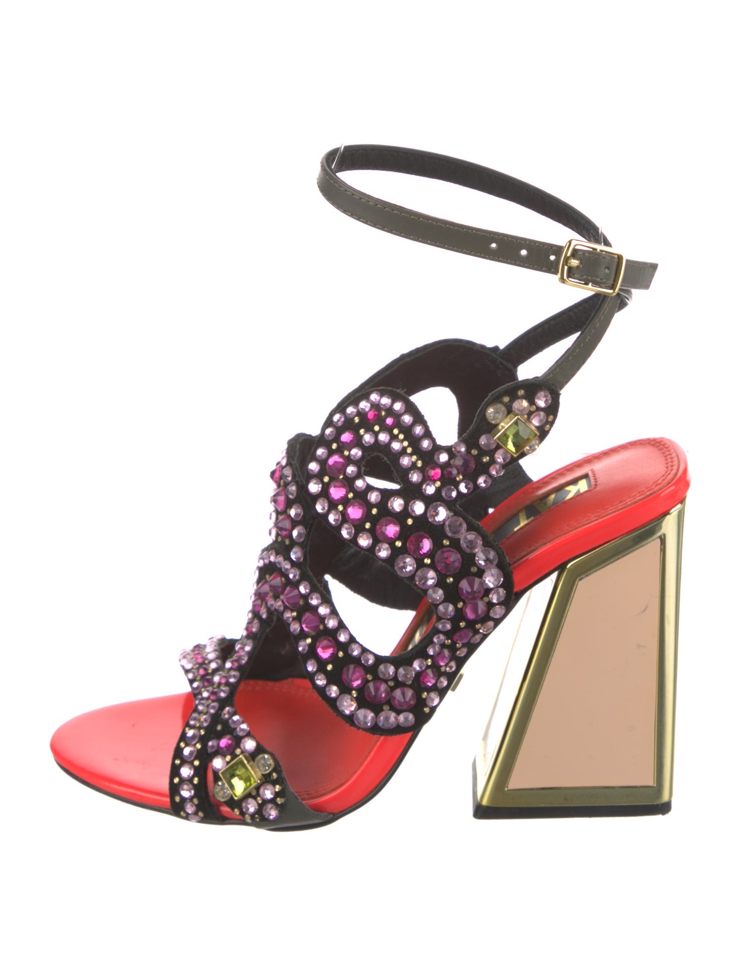 Kat Maconie Suede Printed Sandals