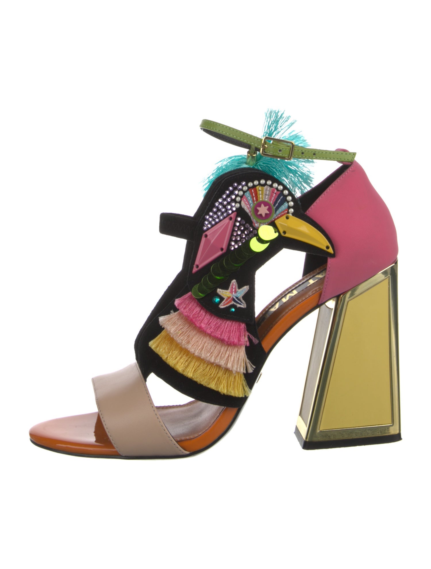 Kat Maconie Leather Colorblock Pattern Pumps