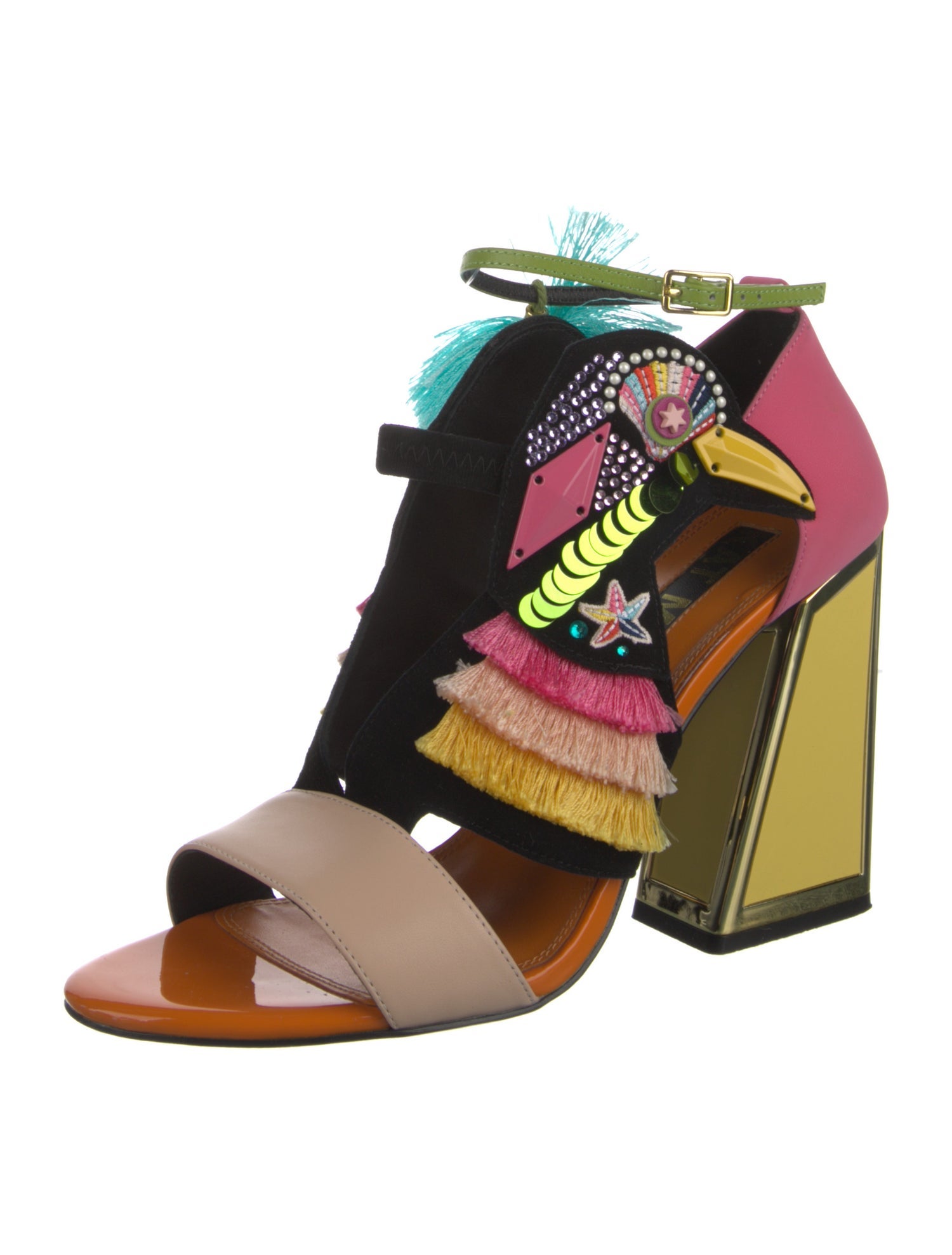 Kat Maconie Leather Colorblock Pattern Pumps