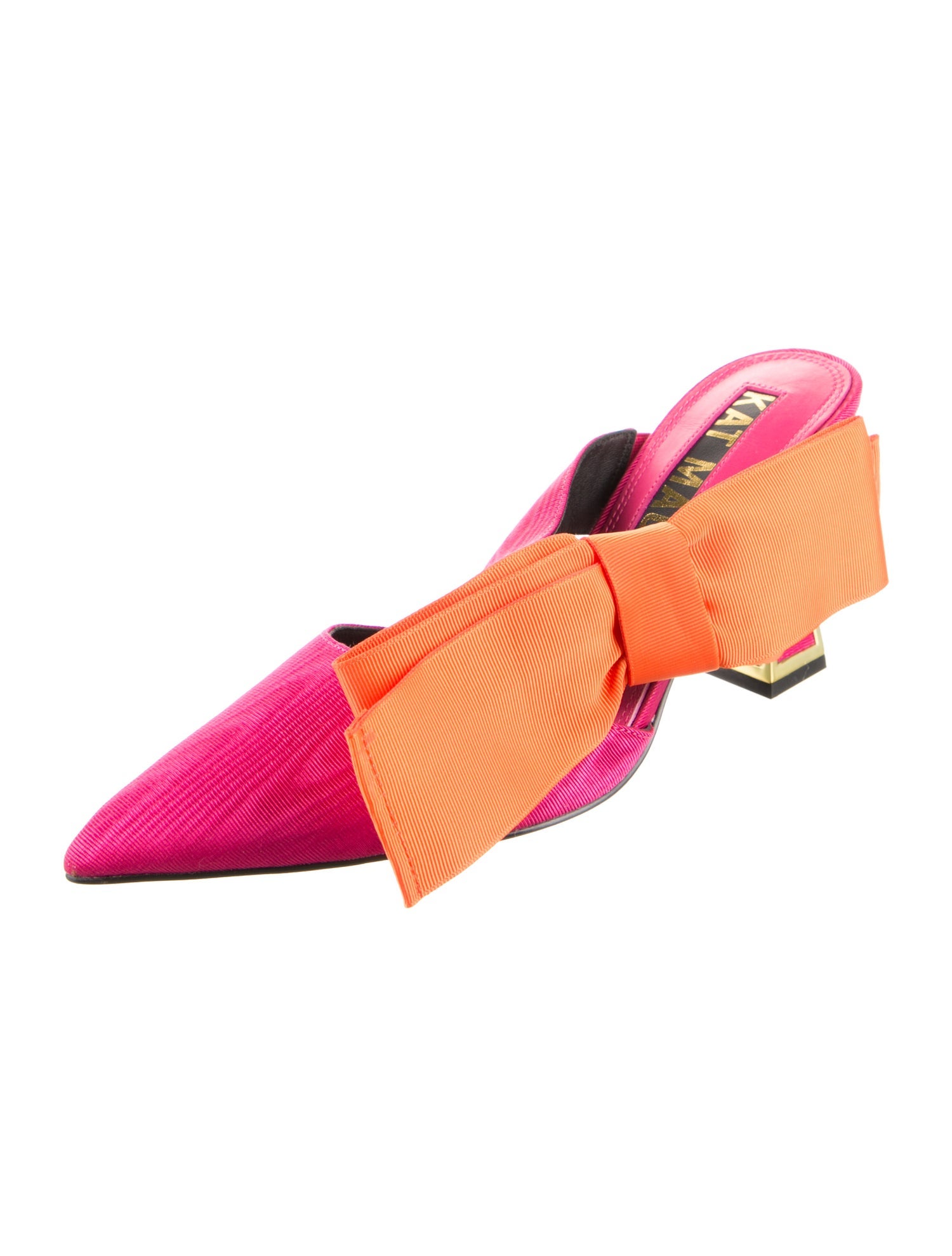 Kat Maconie Satin Colorblock Pattern Mules