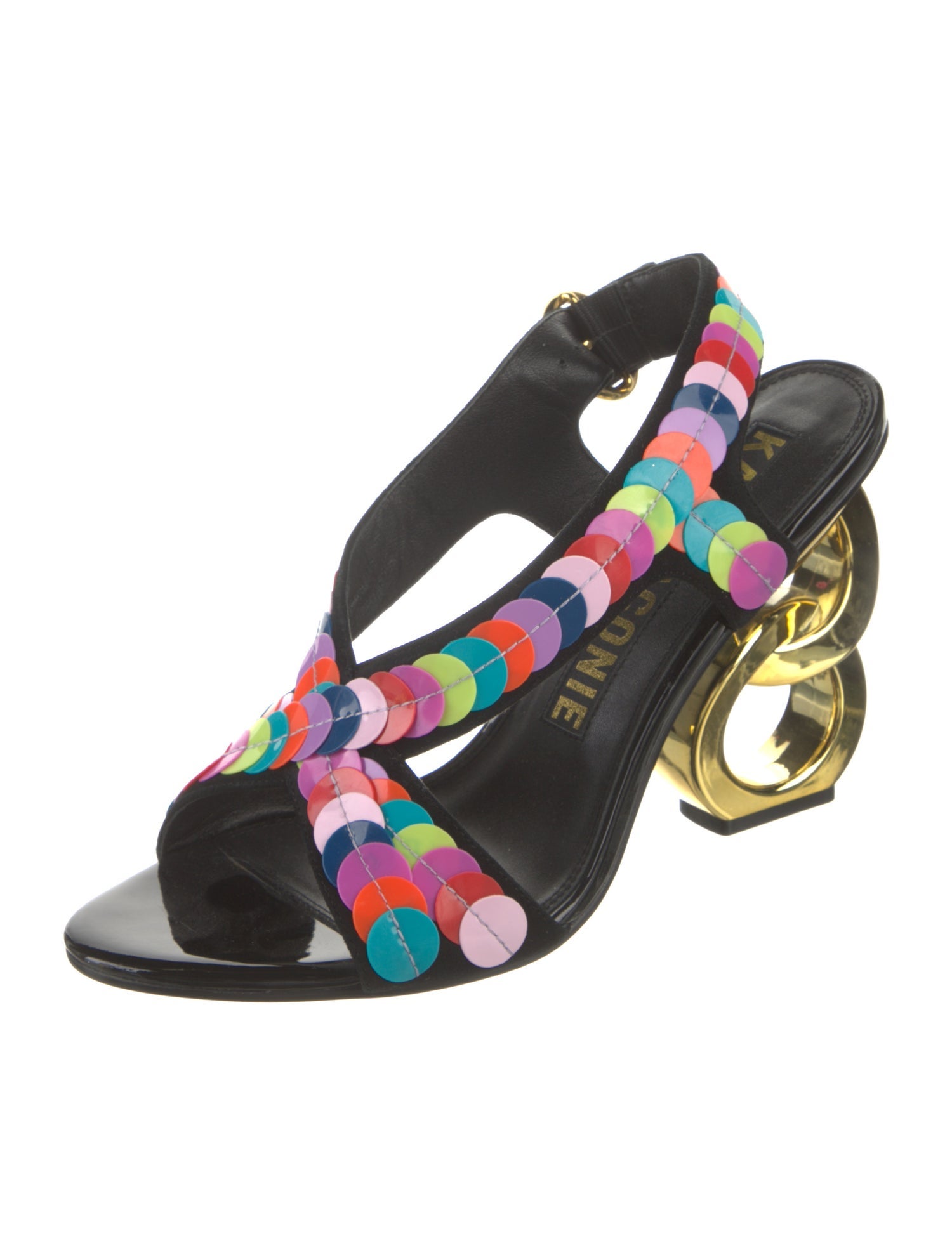 Kat Maconie Leather Printed Slingback Sandals