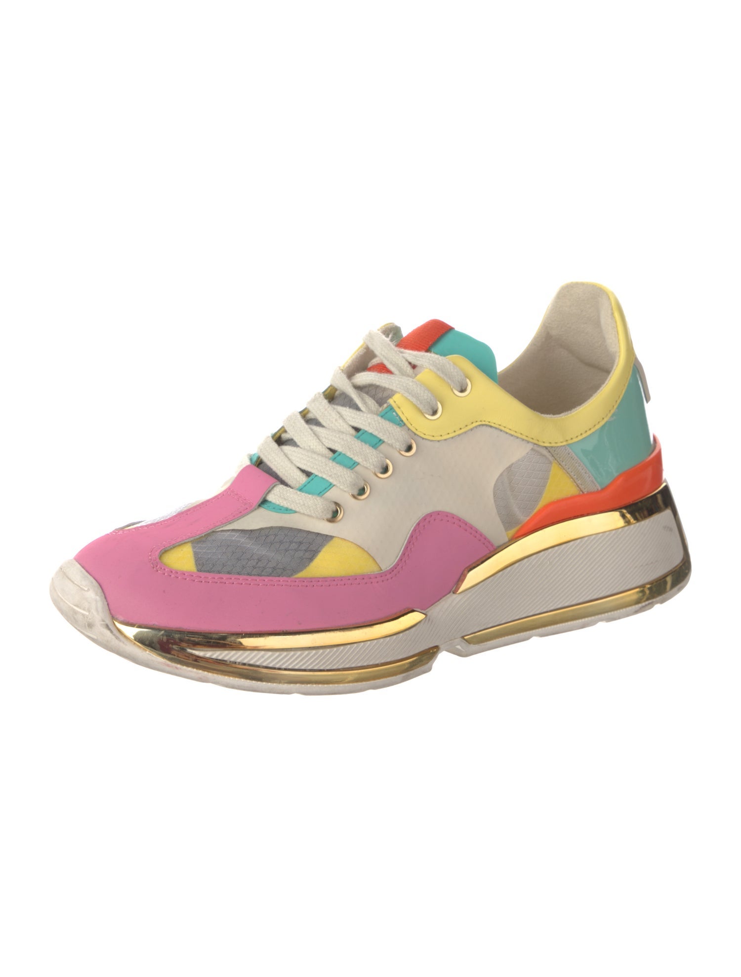 Kat Maconie Patent Leather Printed Chunky Sneakers