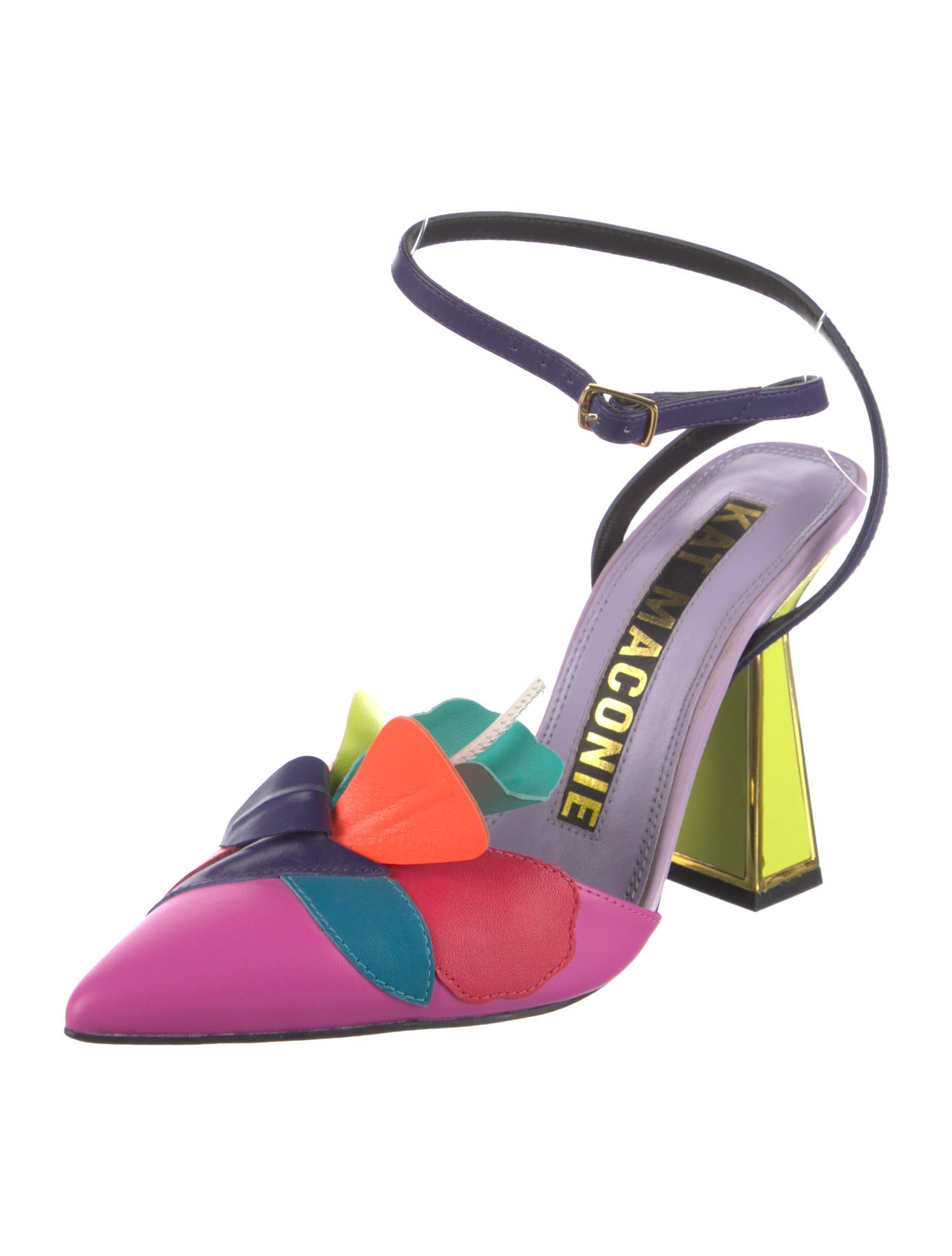 Kat Maconie Leather Colorblock Pattern D'Orsay Pumps