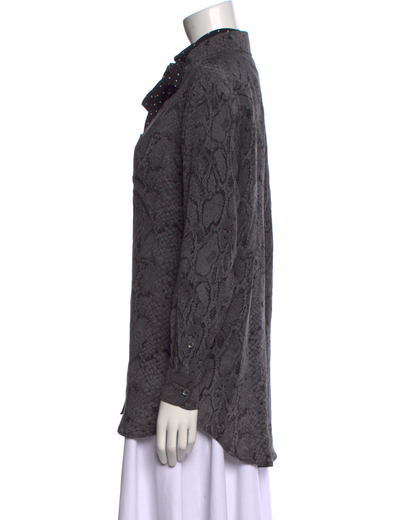 Kate Moss x Equipment Silk Animal Print Button-Up Top