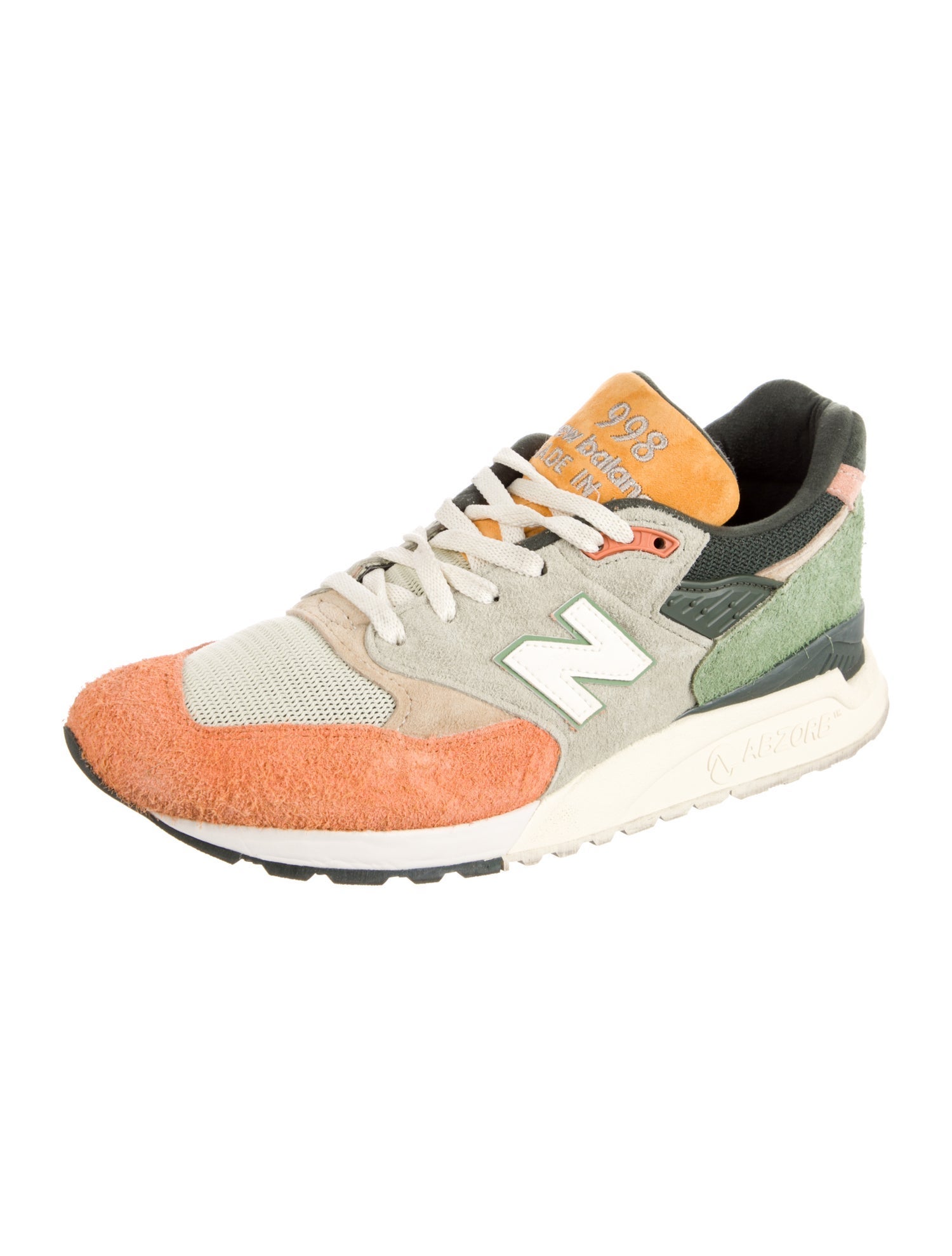 KITH x New Balance Suede Colorblock Pattern Athletic Sneakers