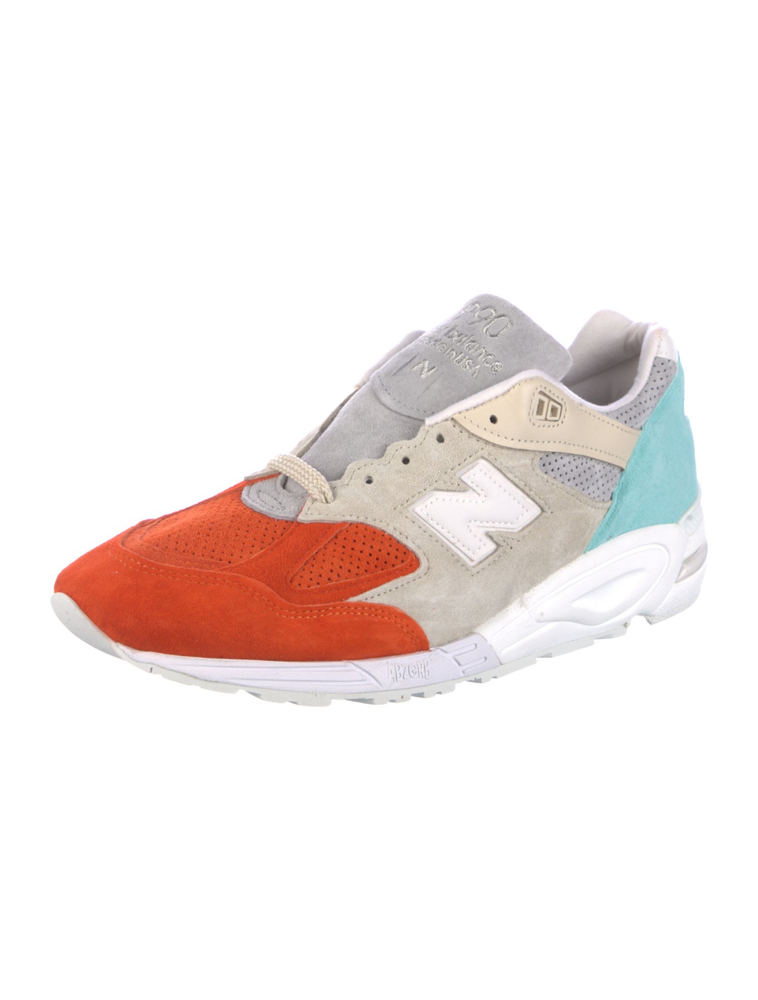 KITH x New Balance Suede Colorblock Pattern Athletic Sneakers
