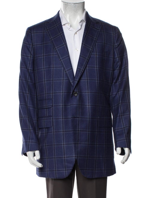 KNOTSTANDARD Wool Plaid Print Blazer