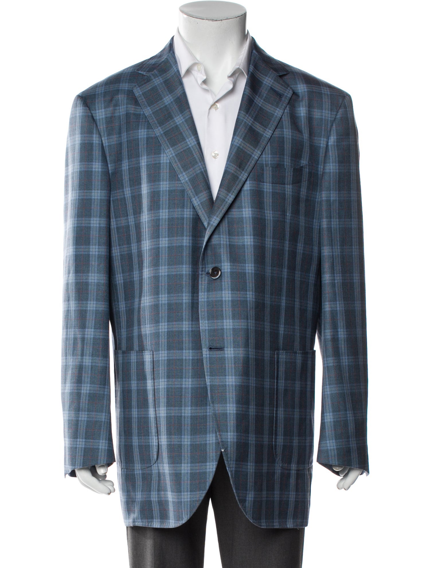 KNOTSTANDARD Wool Plaid Print Blazer