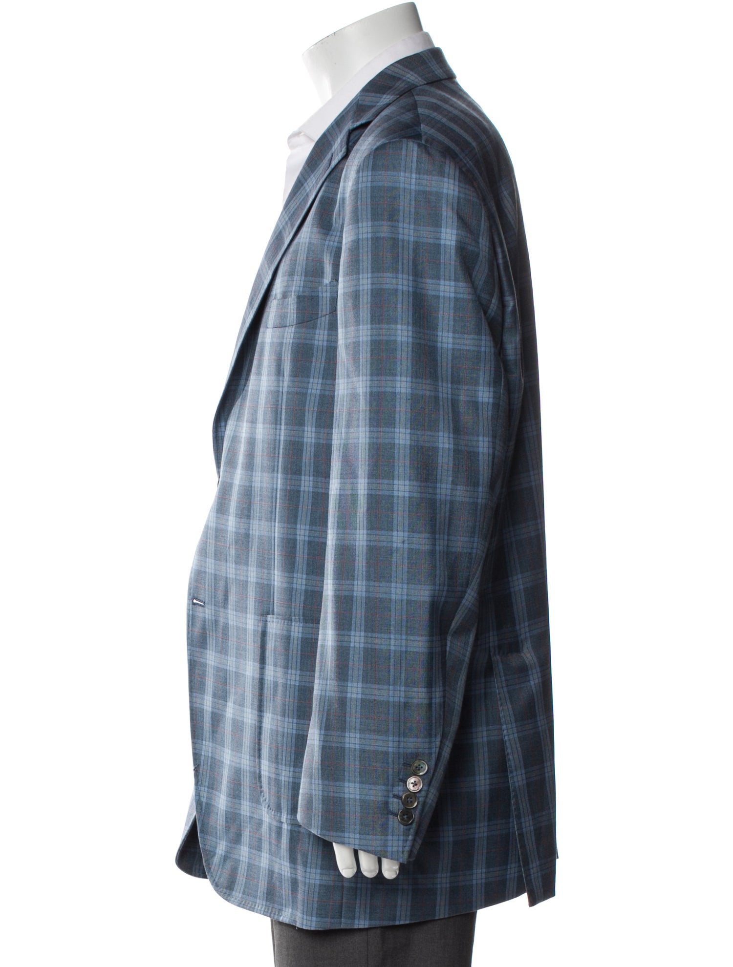 KNOTSTANDARD Wool Plaid Print Blazer