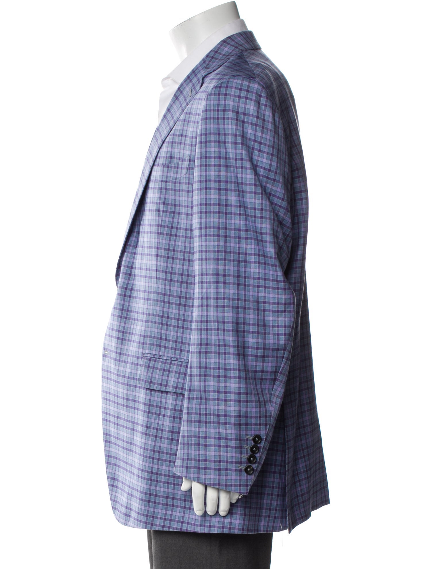 KNOTSTANDARD Wool Plaid Print Blazer