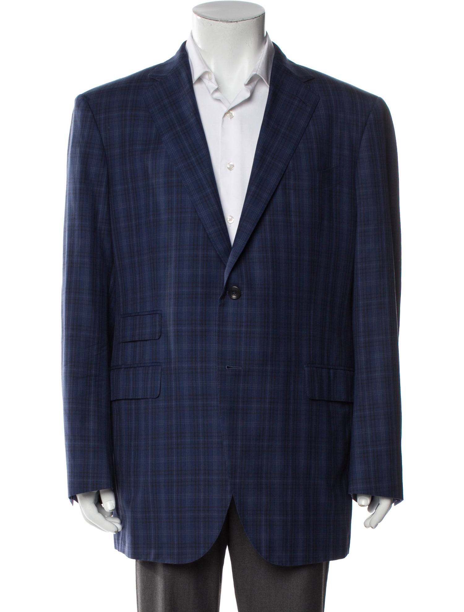 KNOTSTANDARD Wool Plaid Print Blazer