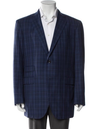 KNOTSTANDARD Wool Plaid Print Blazer