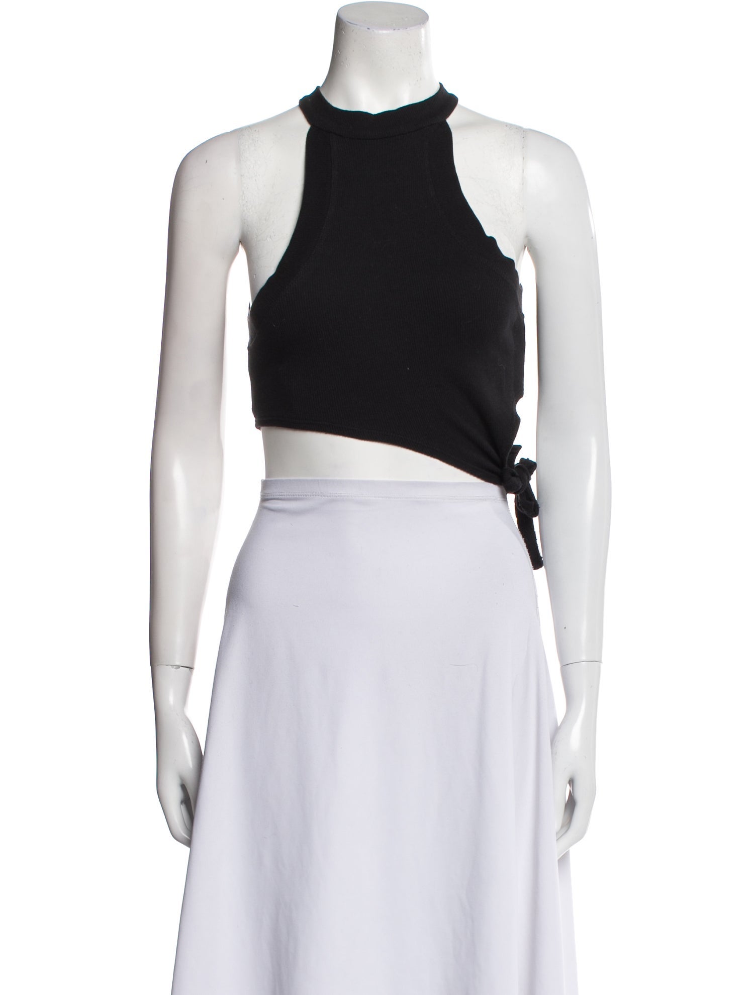 k.ngsley Mock Neck Sleeveless Crop Top