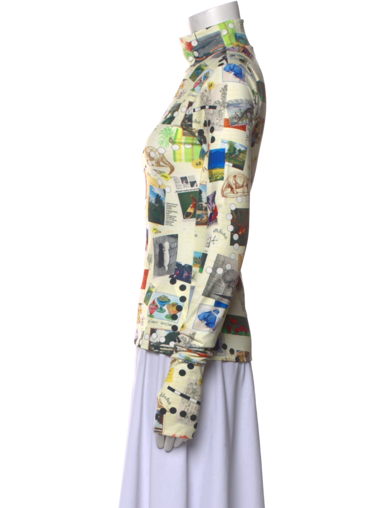 KIJUN Printed Turtleneck Sweatshirt