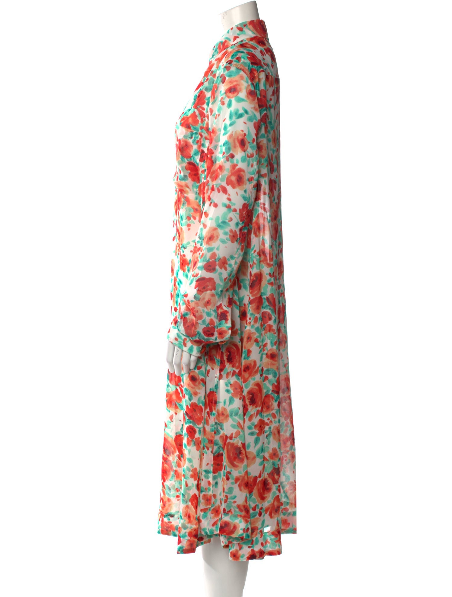 Kenneth Nicholson Floral Print Midi Length Dress w/ Tags