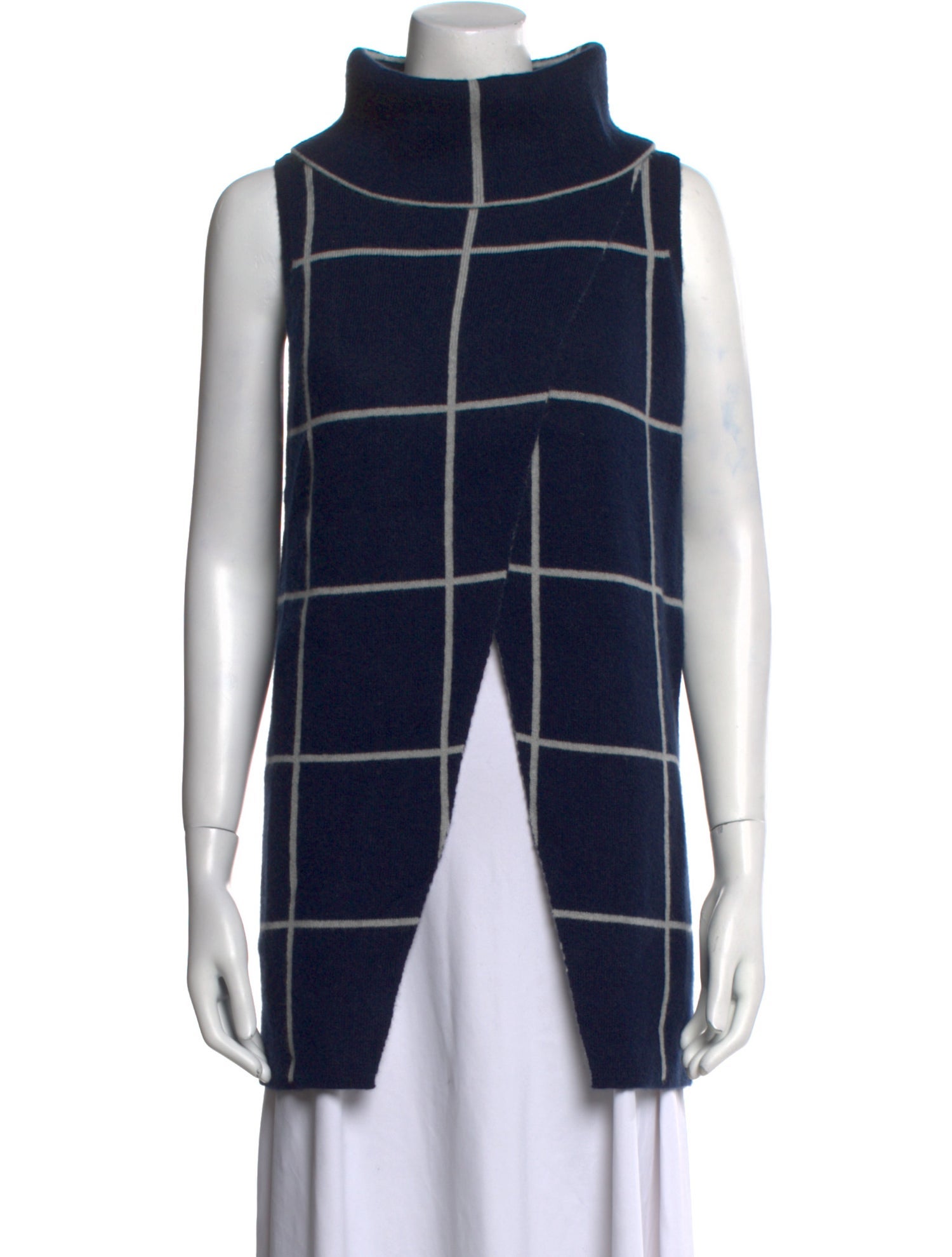 Kokun Cashmere Plaid Print Sweater