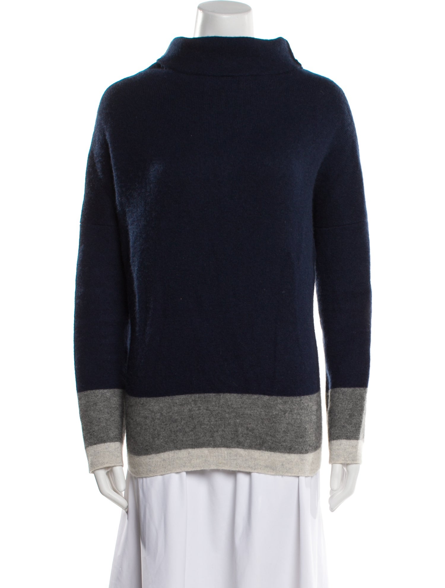Kokun Cashmere Colorblock Pattern Sweater