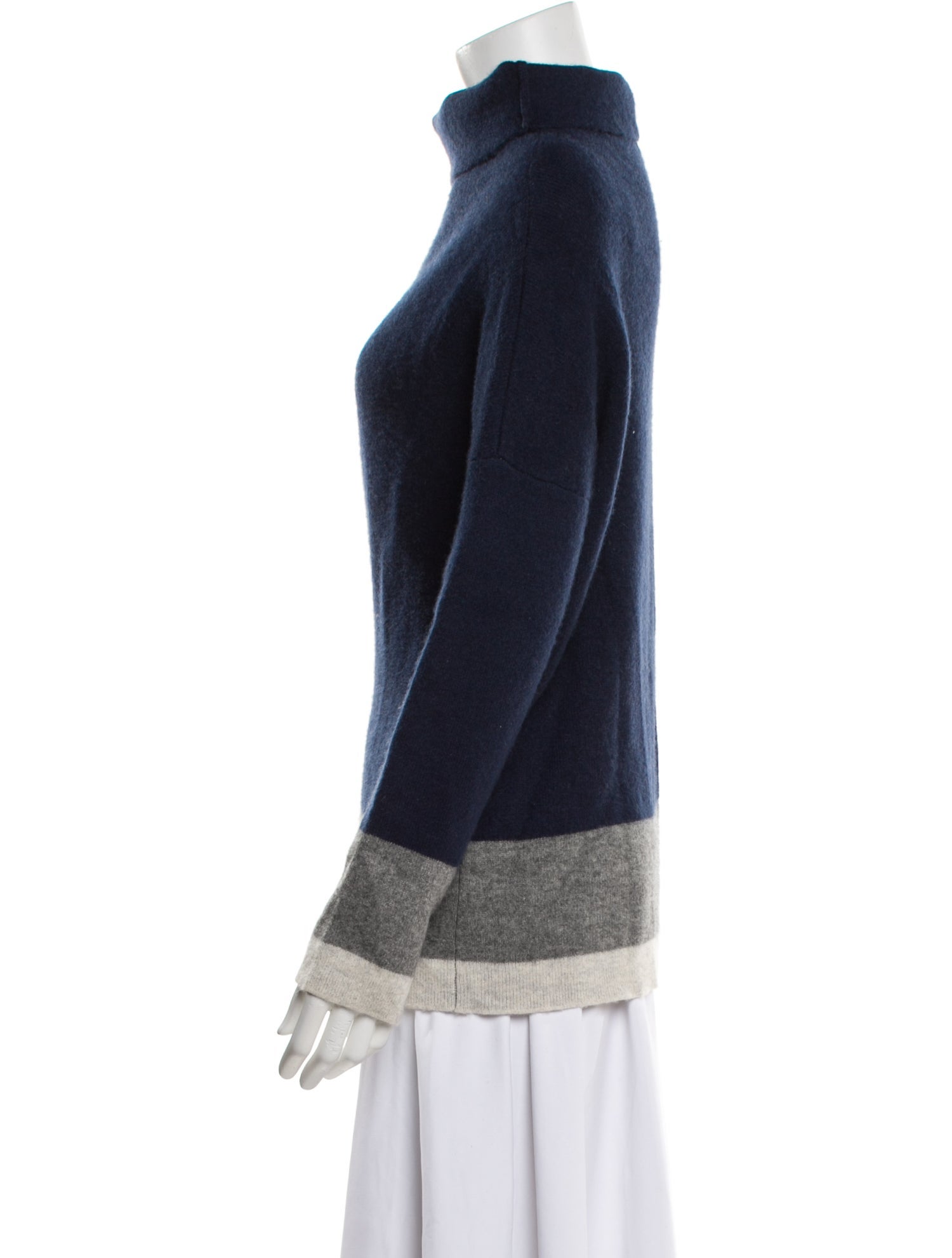Kokun Cashmere Colorblock Pattern Sweater