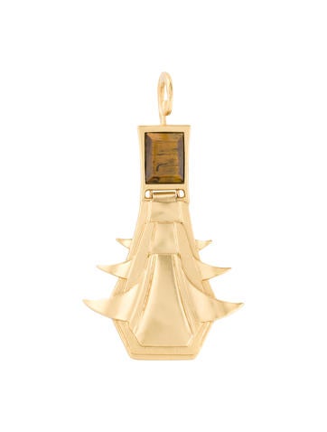 Stephanie Kantis Pendant Necklace Tiger's Eye Quartz Stagger